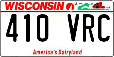 WI license plate 410VRC