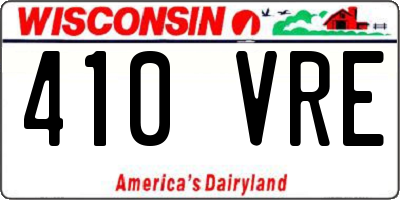 WI license plate 410VRE