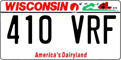 WI license plate 410VRF