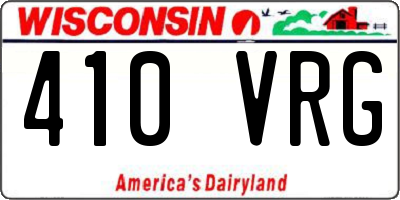 WI license plate 410VRG