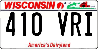 WI license plate 410VRI