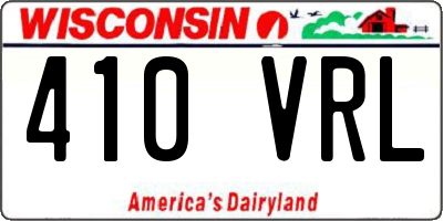 WI license plate 410VRL