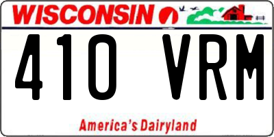 WI license plate 410VRM