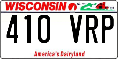 WI license plate 410VRP