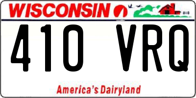 WI license plate 410VRQ
