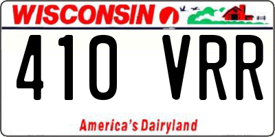 WI license plate 410VRR