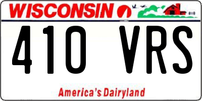 WI license plate 410VRS