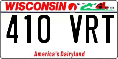 WI license plate 410VRT