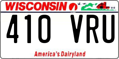 WI license plate 410VRU