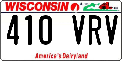 WI license plate 410VRV