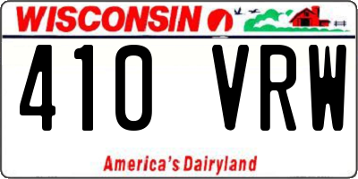 WI license plate 410VRW