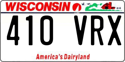 WI license plate 410VRX
