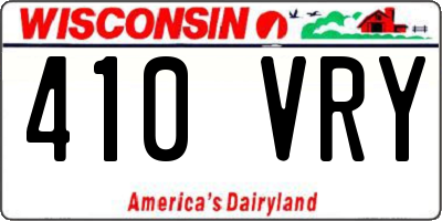 WI license plate 410VRY