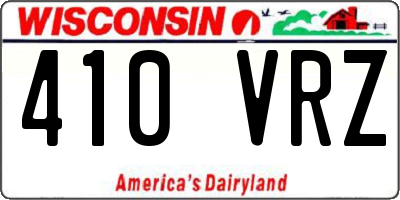WI license plate 410VRZ