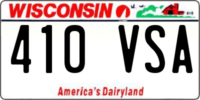 WI license plate 410VSA