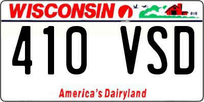 WI license plate 410VSD