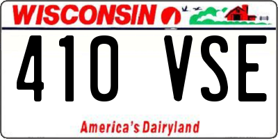 WI license plate 410VSE