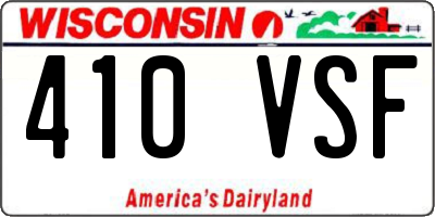 WI license plate 410VSF