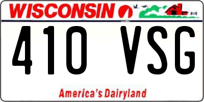 WI license plate 410VSG