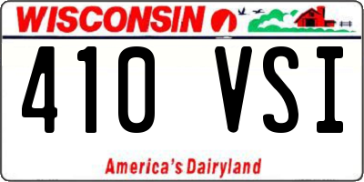 WI license plate 410VSI