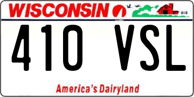 WI license plate 410VSL