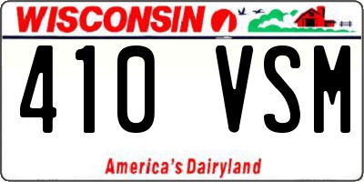 WI license plate 410VSM