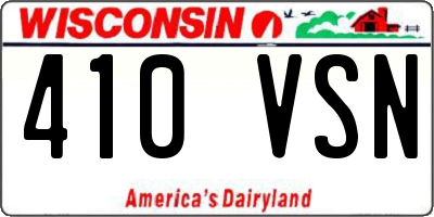 WI license plate 410VSN