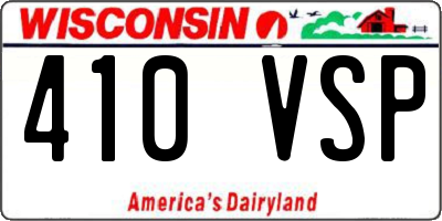 WI license plate 410VSP