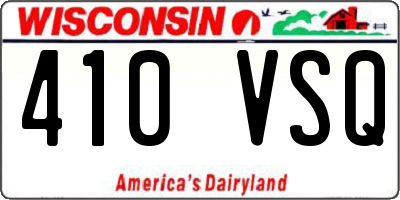 WI license plate 410VSQ