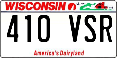 WI license plate 410VSR