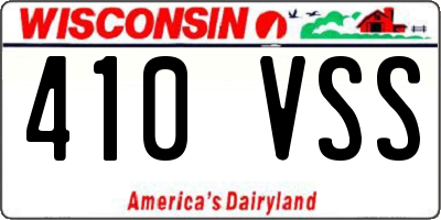 WI license plate 410VSS