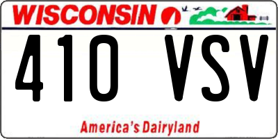WI license plate 410VSV