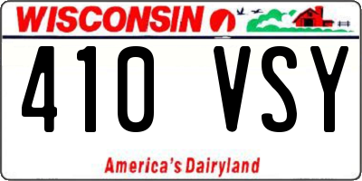 WI license plate 410VSY