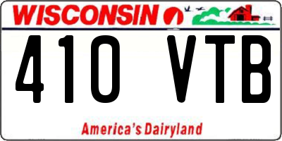 WI license plate 410VTB