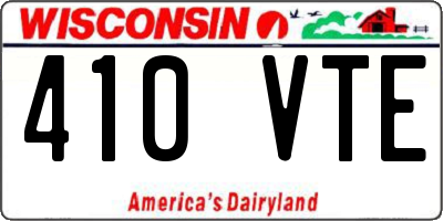 WI license plate 410VTE