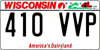 WI license plate 410VVP