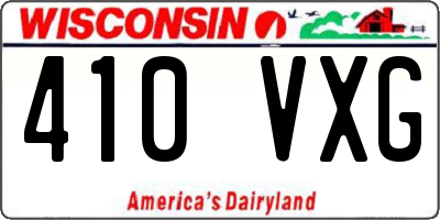 WI license plate 410VXG