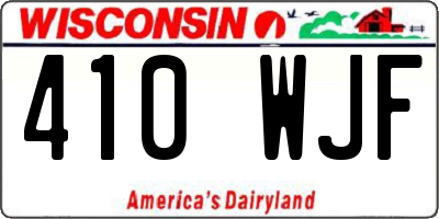 WI license plate 410WJF