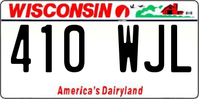 WI license plate 410WJL