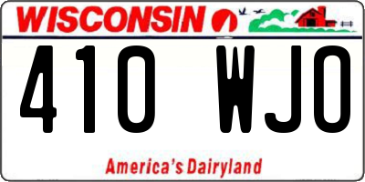 WI license plate 410WJO