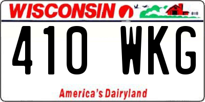 WI license plate 410WKG