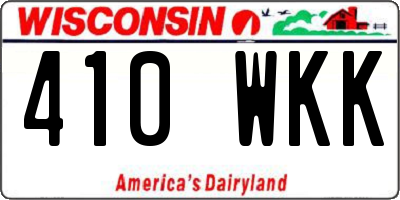 WI license plate 410WKK