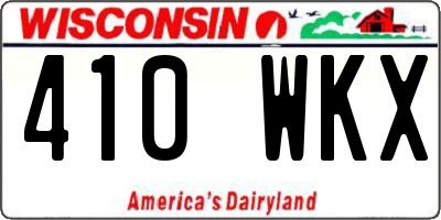 WI license plate 410WKX