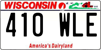 WI license plate 410WLE