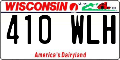 WI license plate 410WLH
