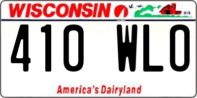 WI license plate 410WLO