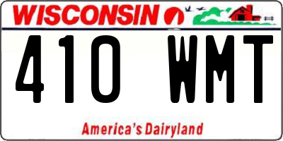 WI license plate 410WMT