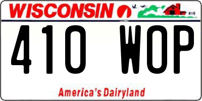 WI license plate 410WOP