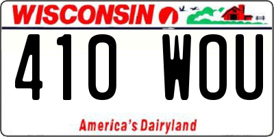 WI license plate 410WOU