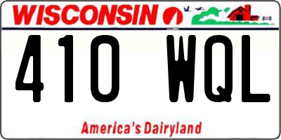 WI license plate 410WQL